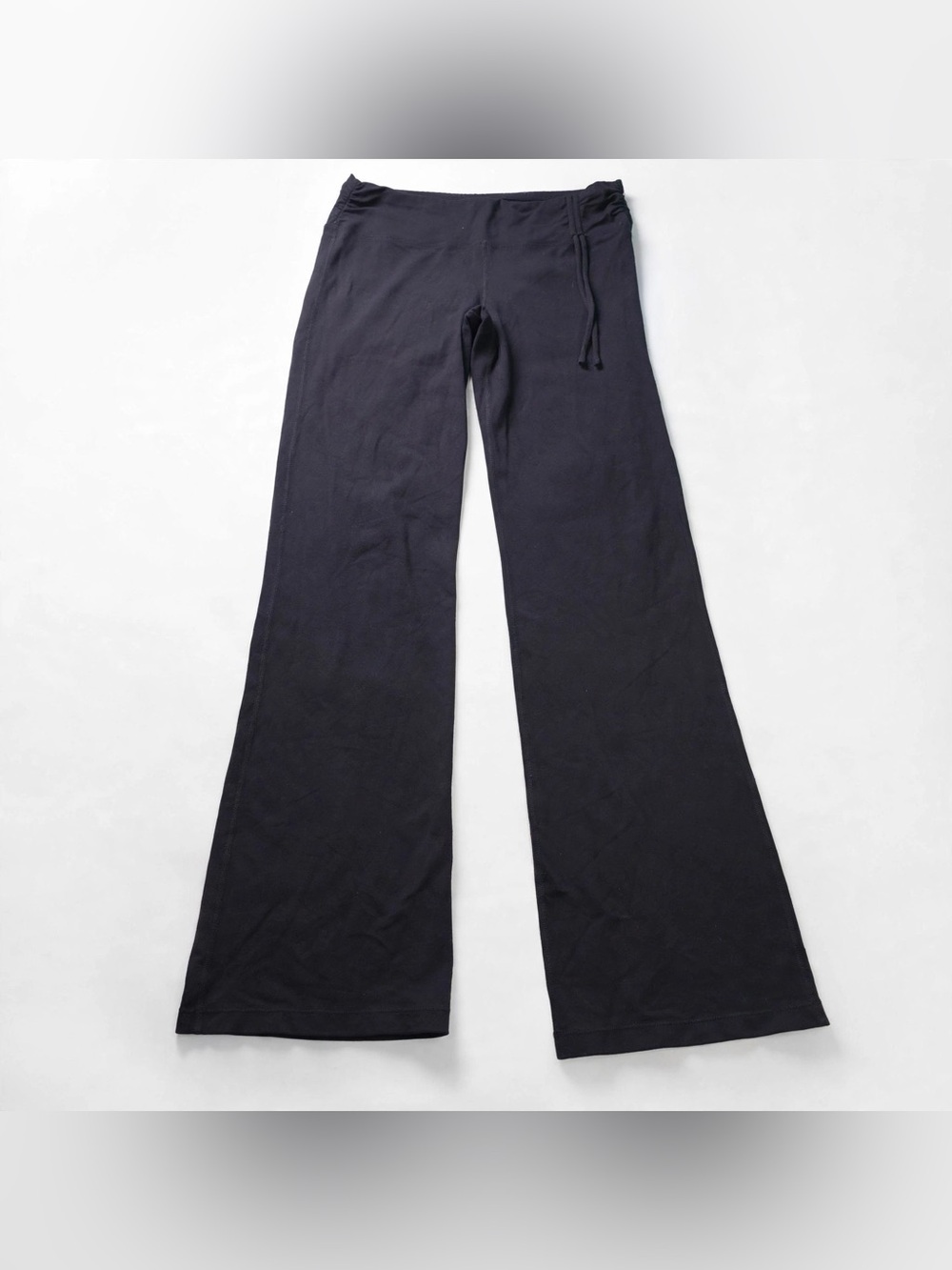 prAna Womens Wide Leg Yoga Pants Black Drawstring Waist